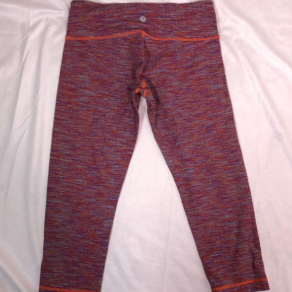 Lululemon wunder under crops orange stripe - Picture 4 of 7